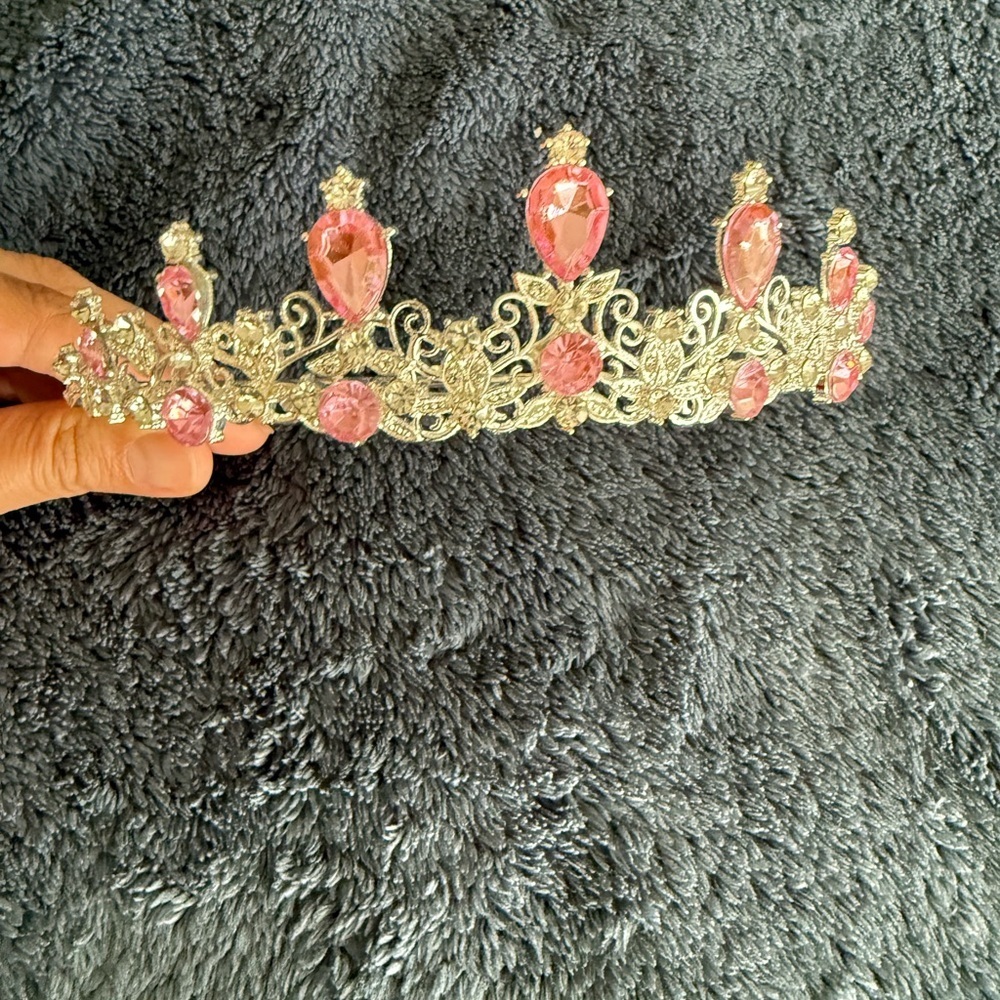 NWOT Gold pink gem tiara
